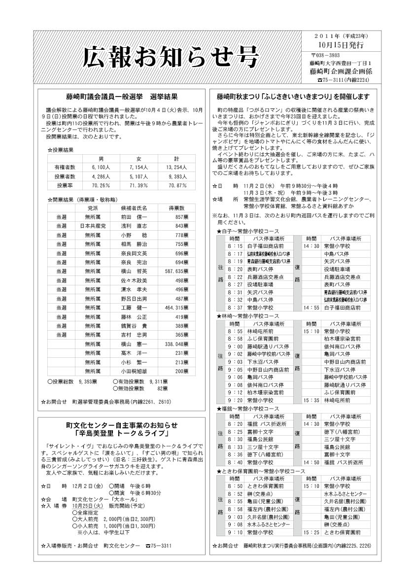 広報ふじさき2011年10月15日号